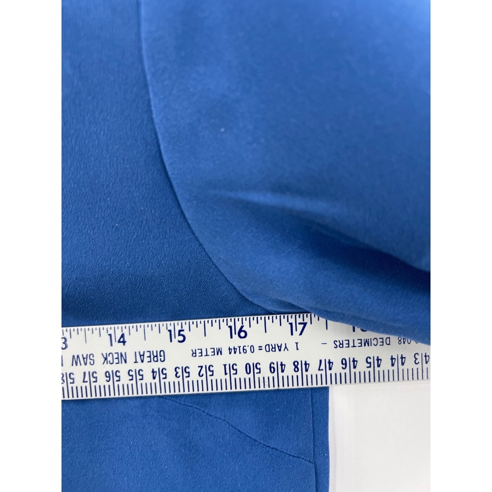 Vtg Y2K Talbots Petite Blue 100% Silk 2 Piece Dress Jacket Set 2P Career Formal - Picture 4 of 16